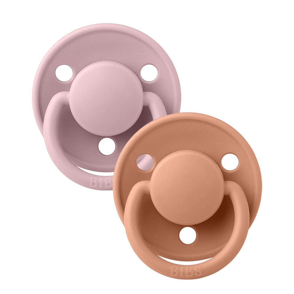 Πιπίλες Bibs De Lux 2 Pack Pink Plum/Peach 0-6 μηνών