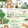Προσκλητήριο βάπτισης για αγόρι με θέμα Adventure Animals TS433