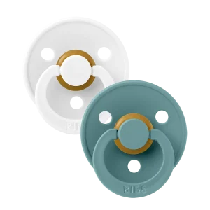 Πιπίλες Bibs Latex Colour 2 Pack White/Island Sea 0-6 μηνών