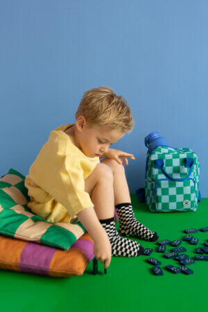 Μικρό Σακίδιο Πλάτης Studio Ditte blocks green blue - Image 5