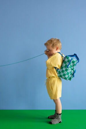 Μικρό Σακίδιο Πλάτης Studio Ditte blocks green blue - Image 4