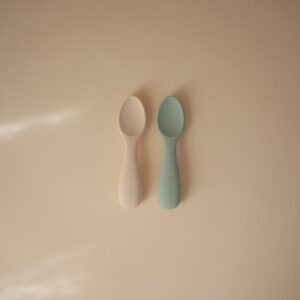 Βρεφικό Κουτάλι Σιλικόνης 2-Pack - Cambridge Blue/Shifting Sand - Image 5