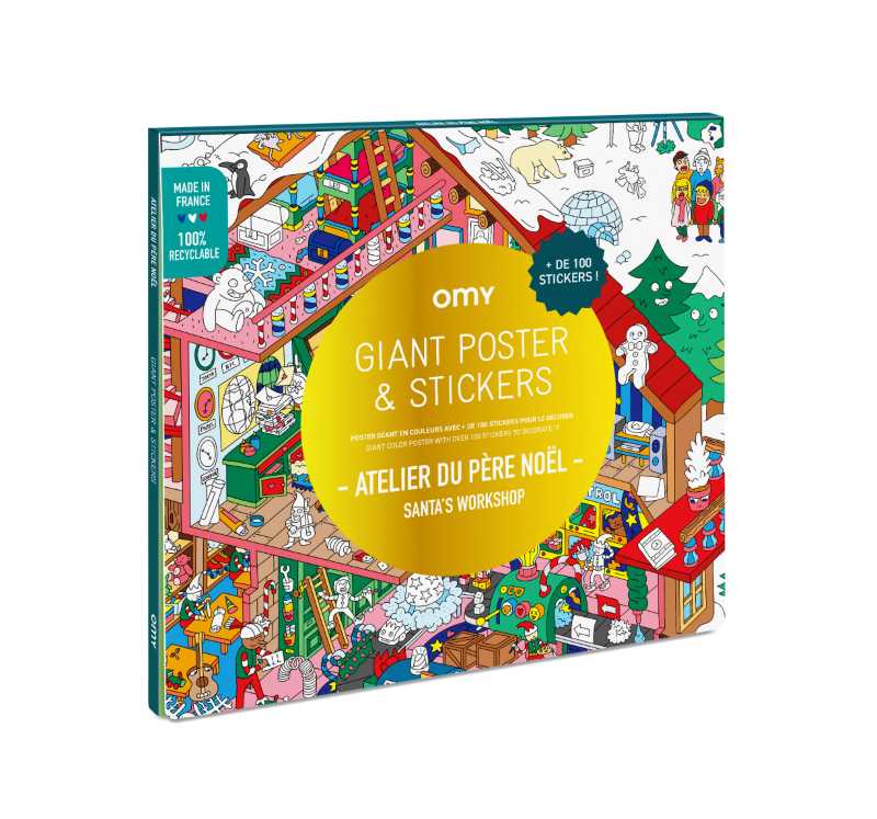Αφίσα γίγας με αυτοκόλλητα Εργαστήρι Χριστουγέννων 100x70 OMY