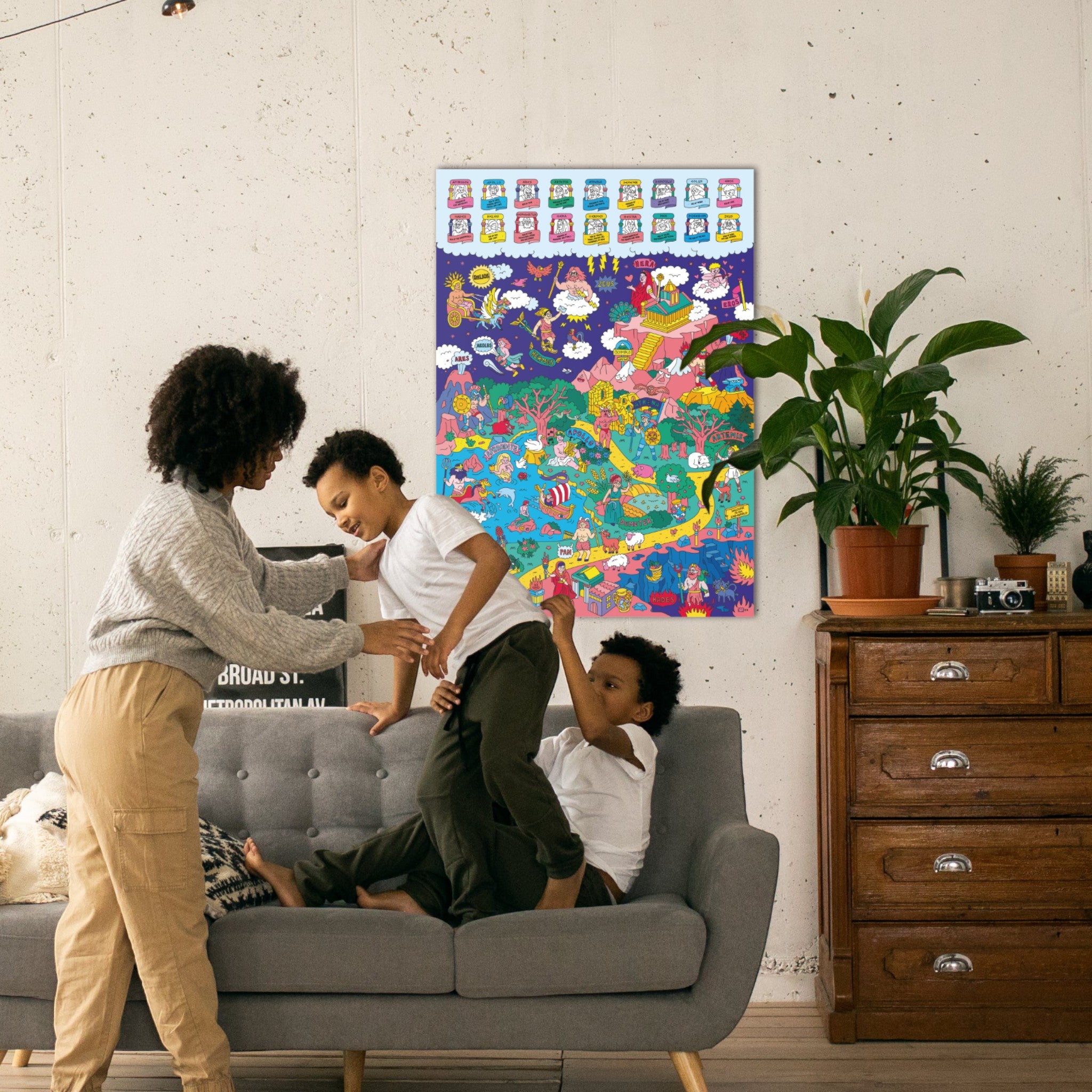 Αφίσα γίγας για ζωγραφική με αυτοκόλλητα School Μυθολογία OMY - Image 8