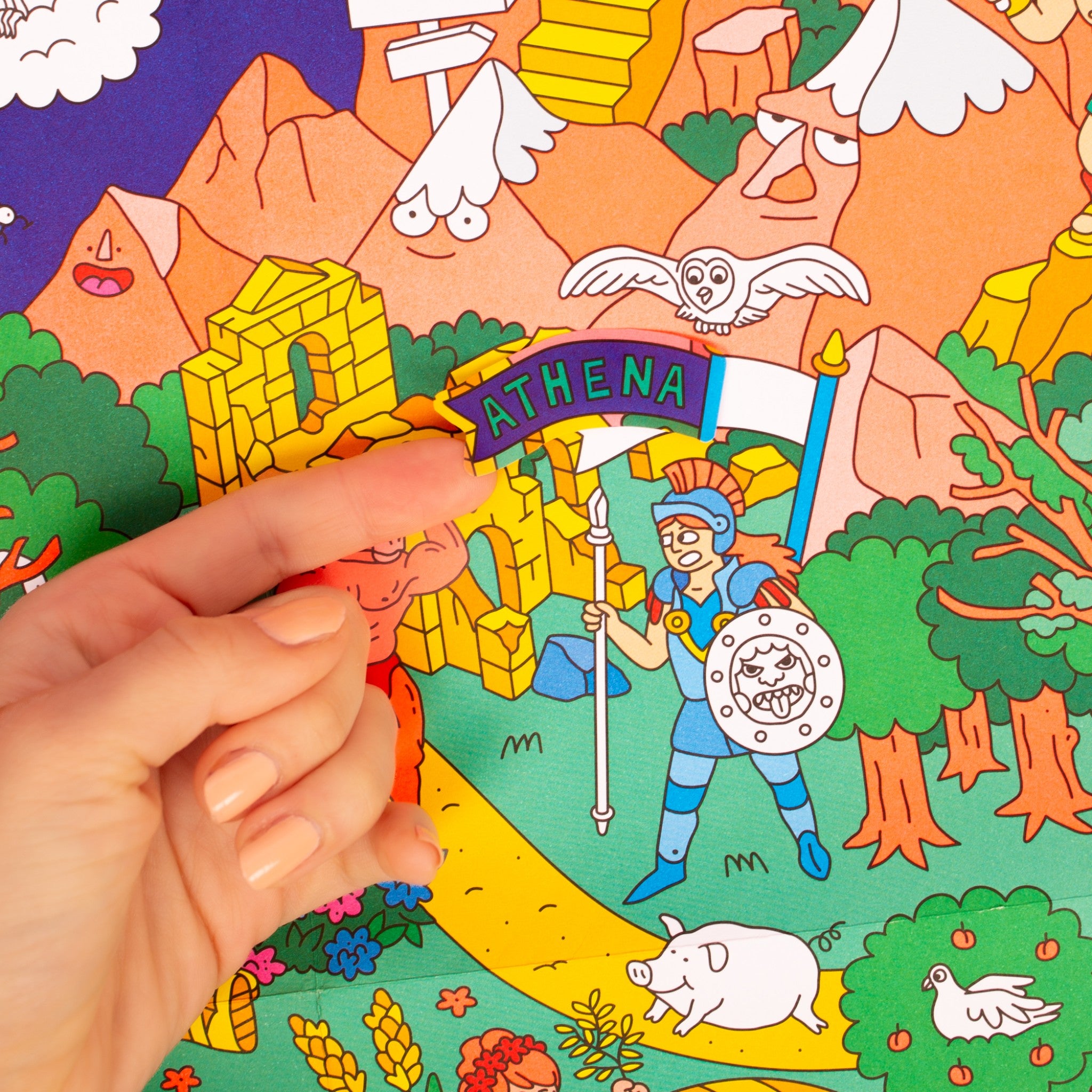 Αφίσα γίγας για ζωγραφική με αυτοκόλλητα School Μυθολογία OMY - Image 4