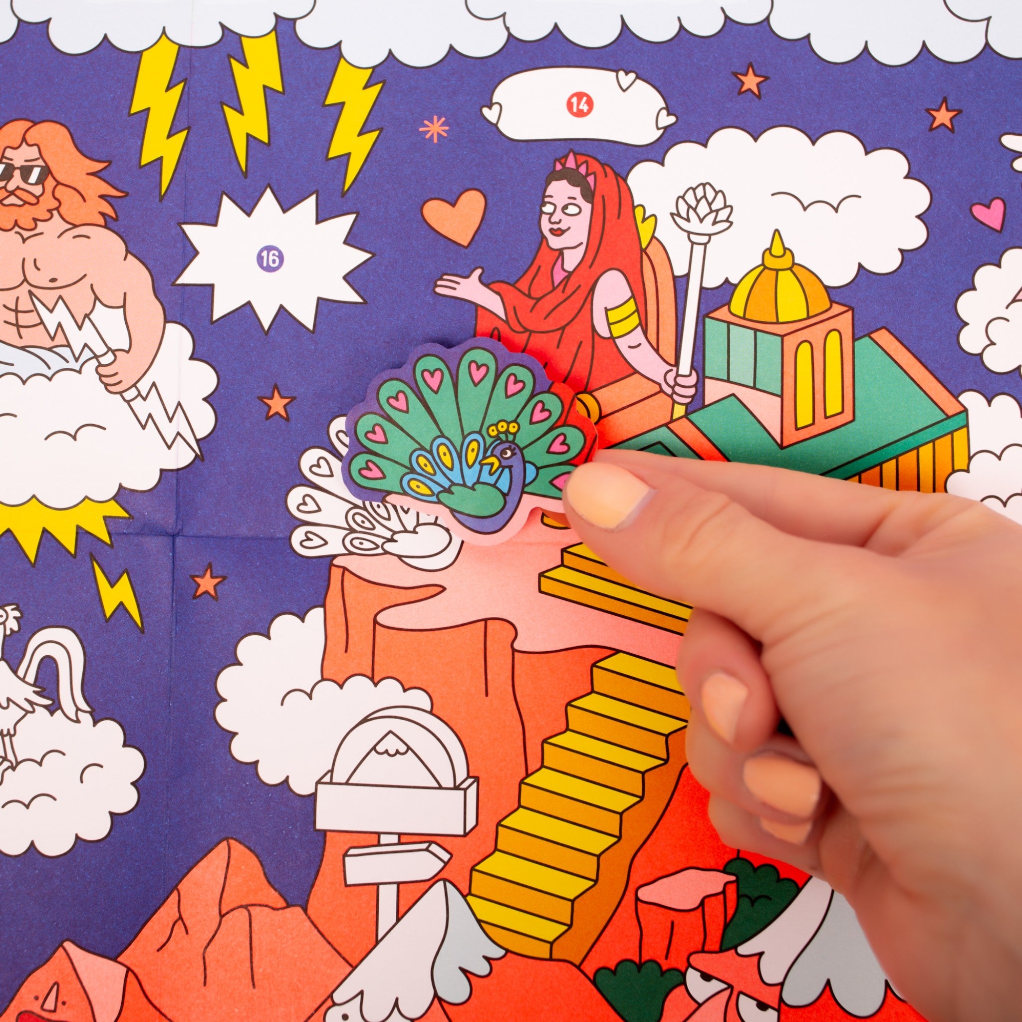 Αφίσα γίγας για ζωγραφική με αυτοκόλλητα School Μυθολογία OMY - Image 2