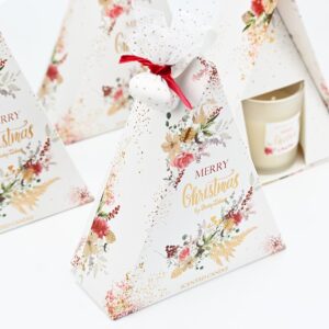 Κερί χριστουγεννιάτικο τριγωνικό berries and flowers 60gr - Image 4