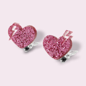 Mini Cools Heart Lightning Earrings