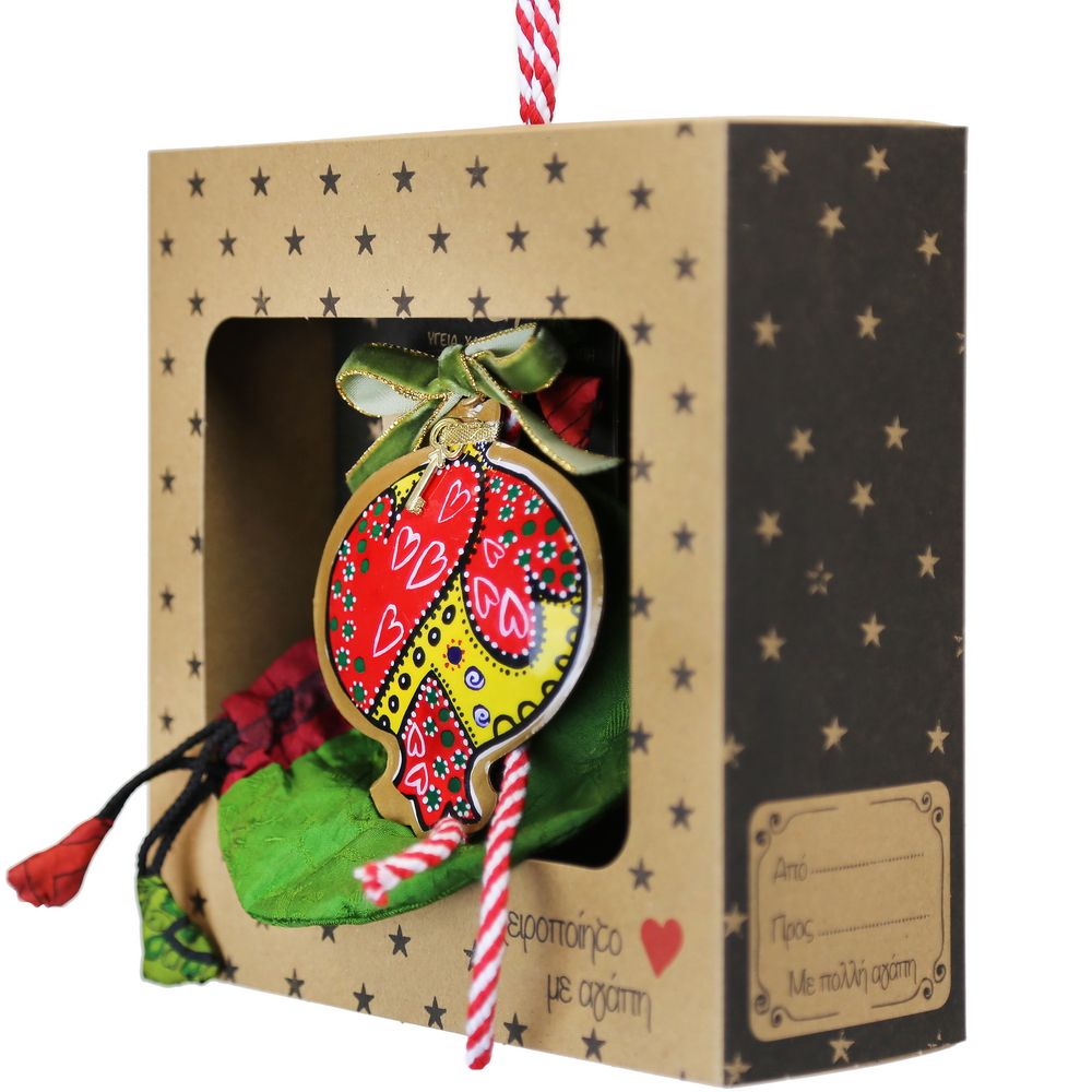 Γούρι Ρόδι boho-Καρδιές - ΜΕΤΑΛΛΟ - 18x6,5x17,5 - Image 2