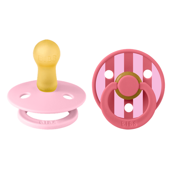 BIBS STUDIO COLLECTION ΠΙΠΙΛΕΣ 2ΤΜΧ BLOCK BABY PINK/CORAL MIX No1