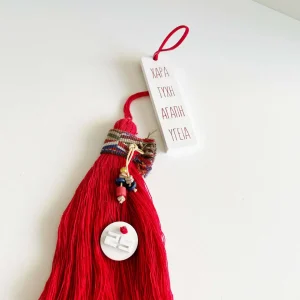 Αρωματικό Γούρι Σελιδοδείκτης Ευχές  Νήμα Κόκκινο