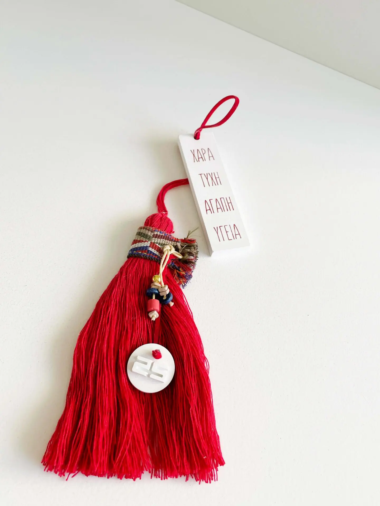 Αρωματικό Γούρι Σελιδοδείκτης Ευχές Νήμα Κόκκινο