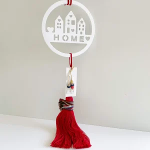 Αρωματικό Γούρι Στρογγυλό ΗΟΜΕ  Νήμα Κόκκινο