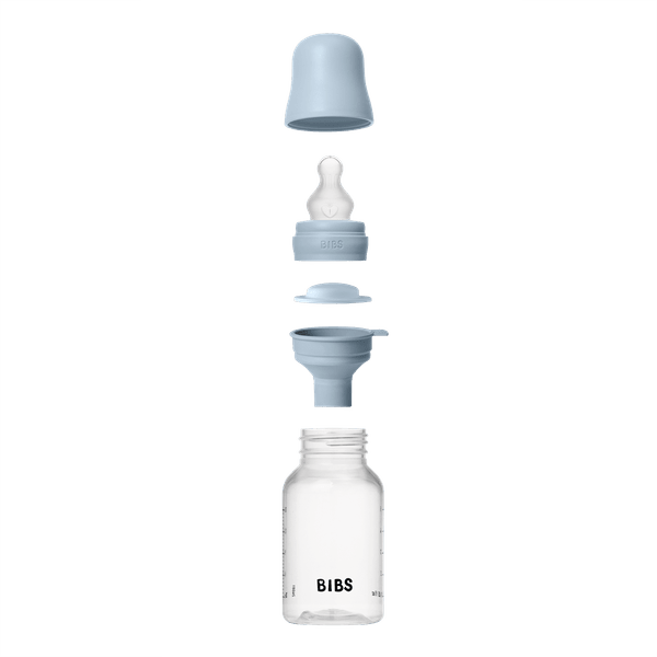 BIBS ΠΛΑΣΤΙΚΟ ΜΠΙΜΠΕΡΟ 150ml ΣΙΛΙΚΟΝΗ BABY BLUE - Image 2