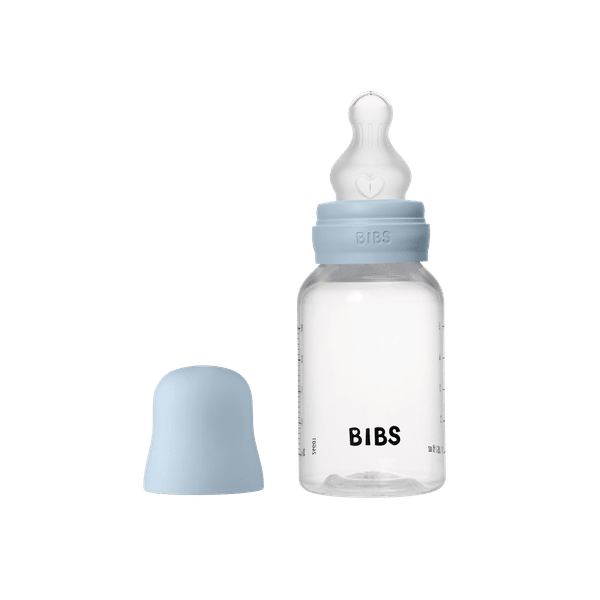 BIBS ΠΛΑΣΤΙΚΟ ΜΠΙΜΠΕΡΟ 150ml ΣΙΛΙΚΟΝΗ BABY BLUE