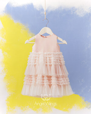 Βαπτιστικό Φόρεμα SS25 VALENTINA pink Angel Wings - Image 2