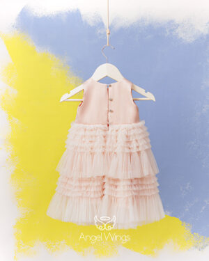 Βαπτιστικό Φόρεμα SS25 VALENTINA pink Angel Wings - Image 3