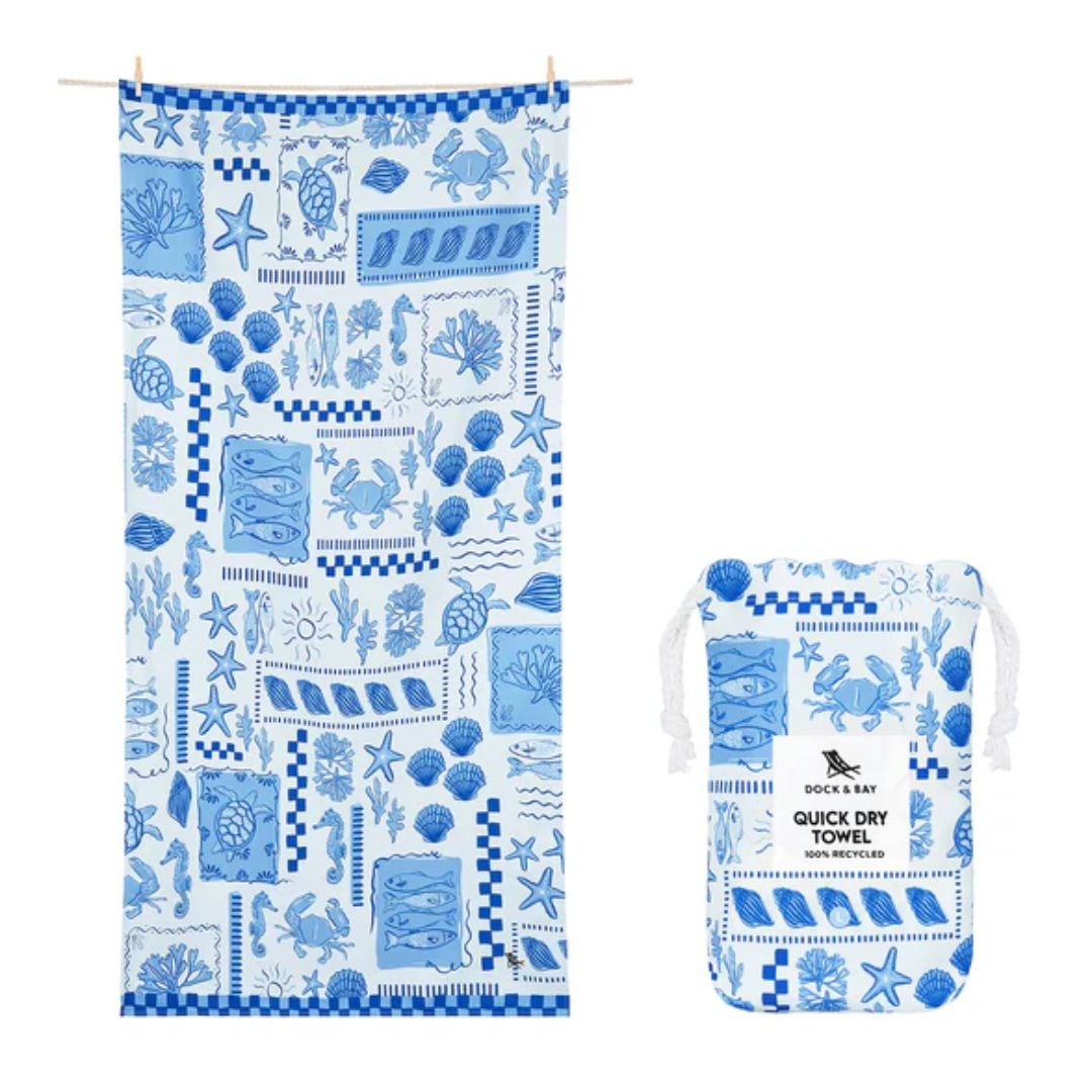 Dock & Bay Πετσέτα θαλάσσης Quickdry Grecian Shores Microfiber ΧL(200x90εκ.)