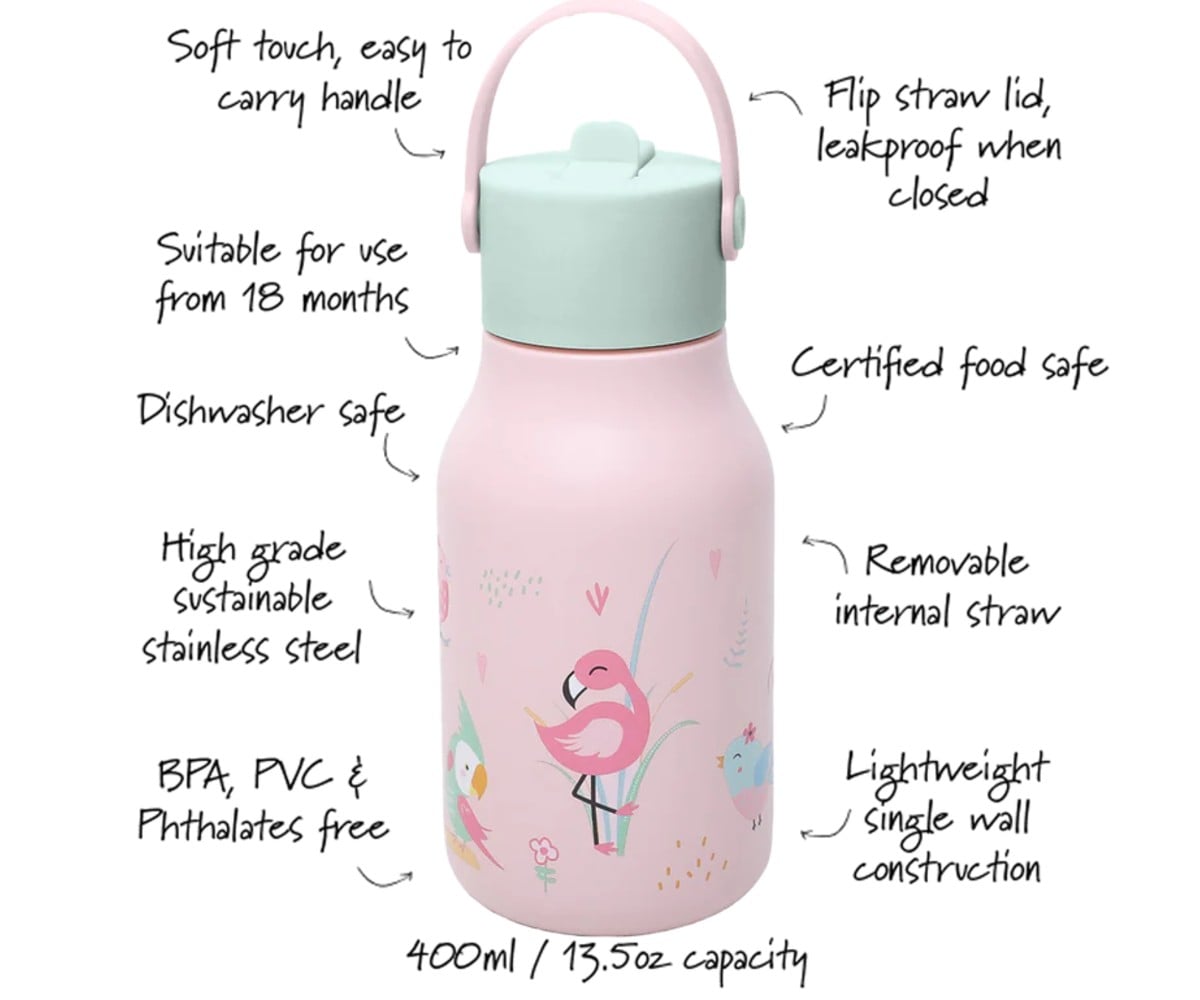 Little Lund Water Bottle 400ml Birds - Image 6