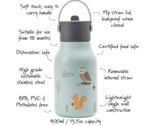 Little Lund Water Bottle 400ml Woodland - Image 4