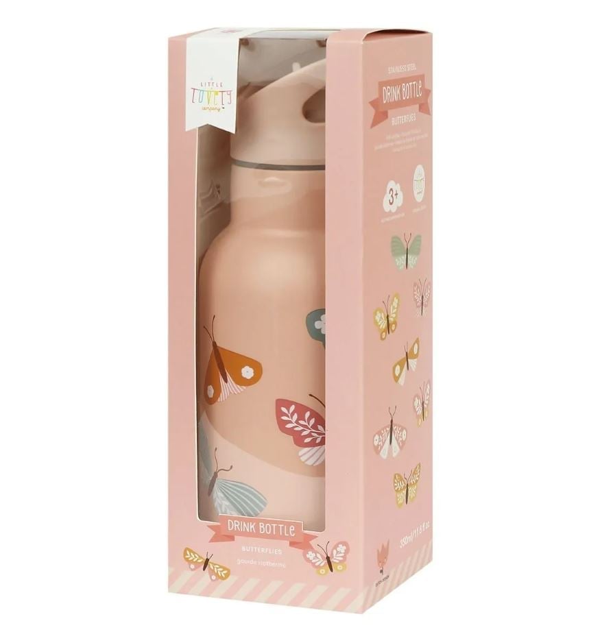 A Little Lovely Company Μπουκάλι με διπλό τοίχωμα από ανοξείδωτο ατσάλι 350ml Butterflies - Image 3