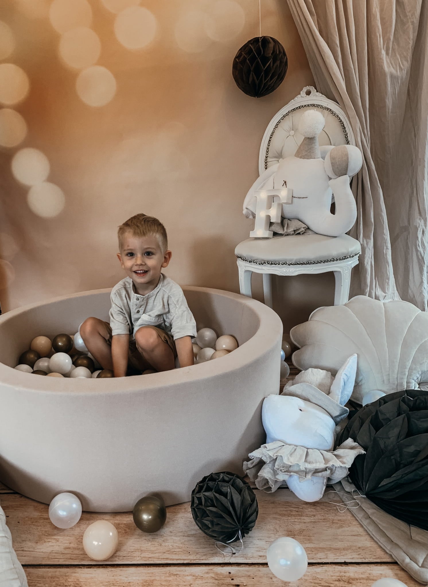 Πισίνα με μπάλες beige 30*90 - Image 2