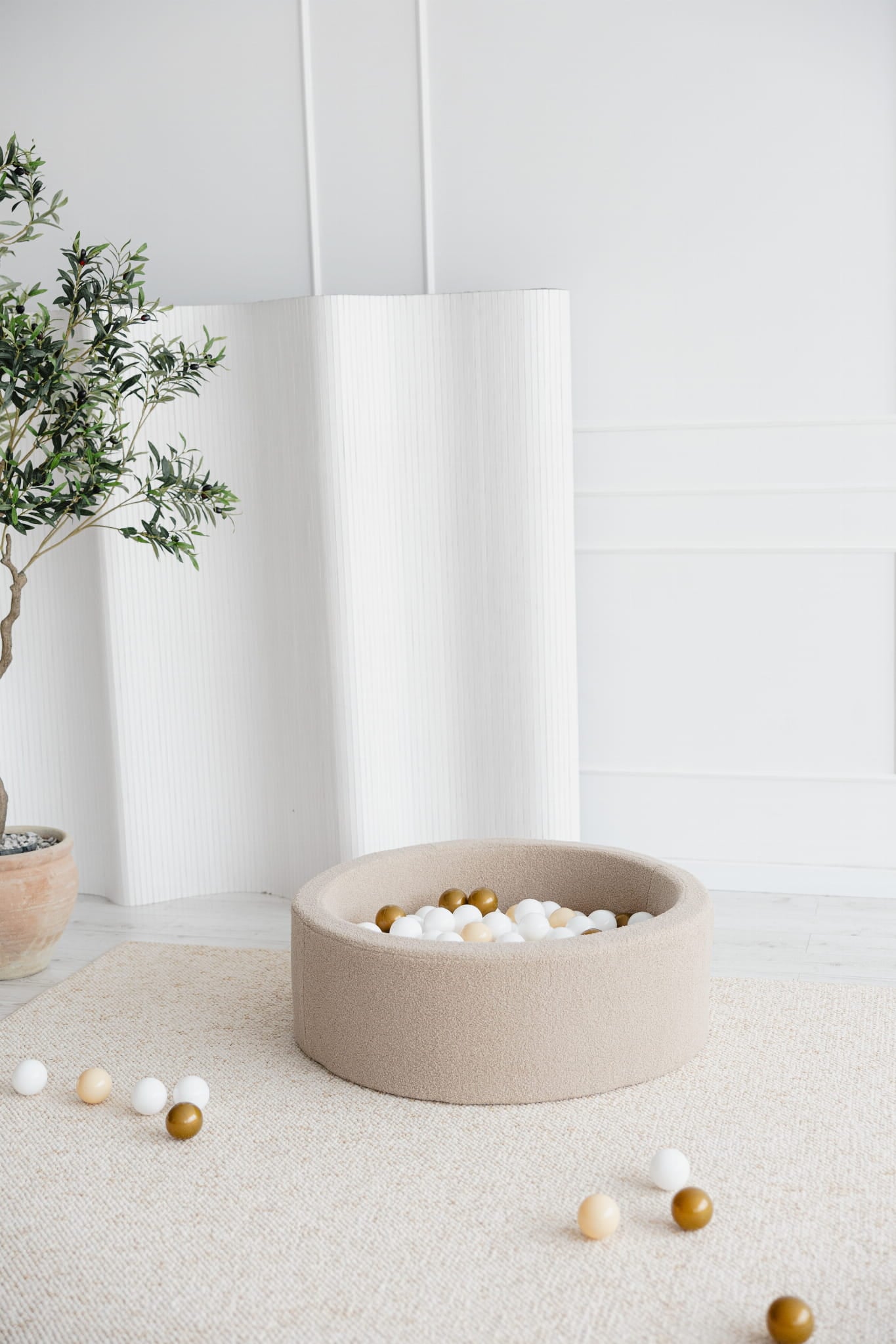 Πισίνα με μπάλες boucle beige 30*90