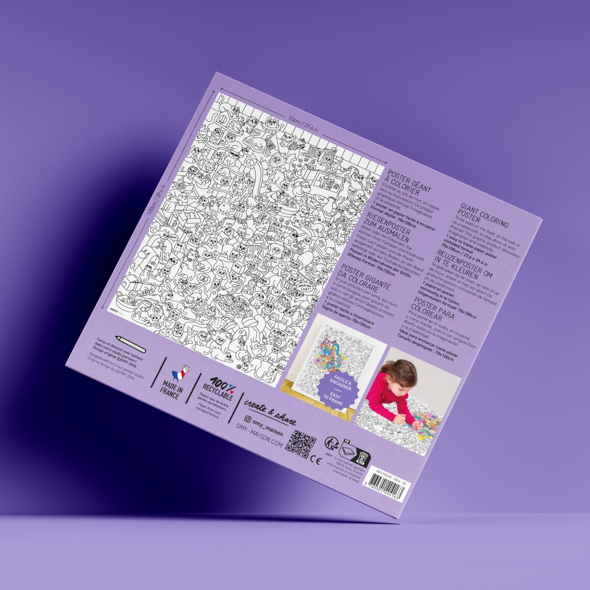 OMY Αφίσα γίγας για ζωγραφική Γατούλα - Image 4