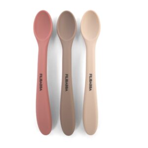 Filibabba Silicone Feeding Spoons 3 Pack – Rose Mix