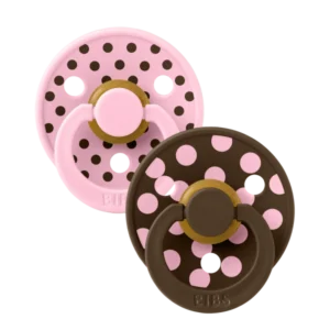 BIBS STUDIO COLLECTION ΣΕΤ ΠΙΠΙΛΕΣ 2ΤΜΧ POLKA DOT MOCHA/BABY PINK No2