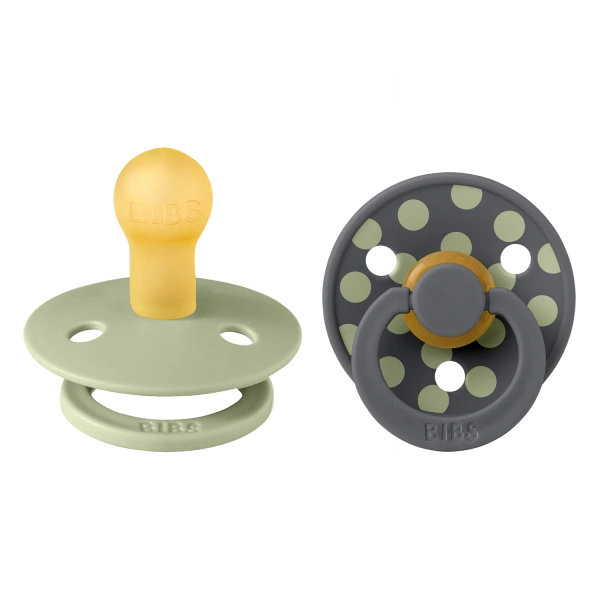 BIBS STUDIO COLLECTION ΣΕΤ ΠΙΠΙΛΕΣ 2ΤΜΧ POLKA DOT SAGE/IRON No1 - Image 2