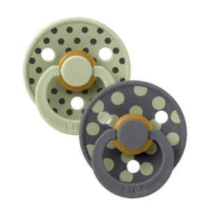 BIBS STUDIO COLLECTION ΣΕΤ ΠΙΠΙΛΕΣ 2ΤΜΧ POLKA DOT SAGE/IRON No1