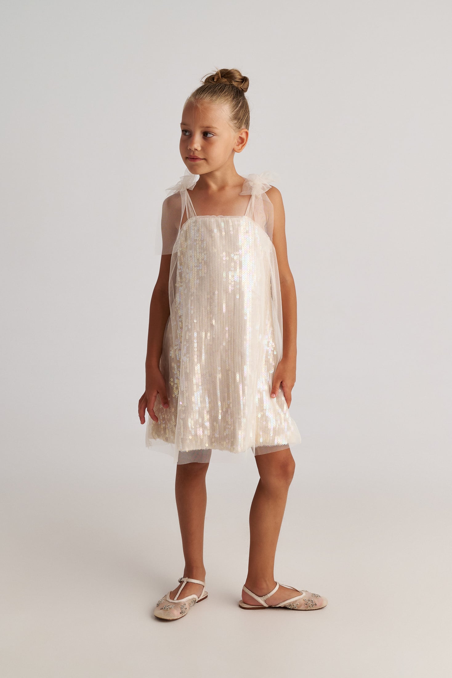 Two In A Castle Φόρεμα σε Α Γραμμή με Τούλι & Παγιέτα