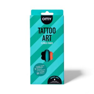 OMY Σετ ζωγραφικής δέρματος Tattoo Art - Flower Power