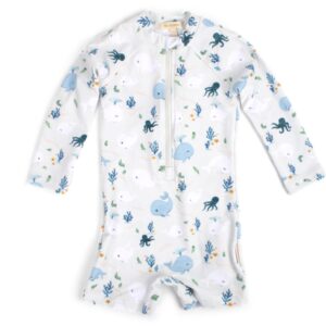 Filibabba Βρεφικό Μαγιό Villads UV Suit Christian’s Whale Tales 80-92 (1-2 ετών)