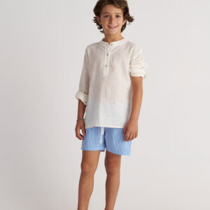 Two In A Castle Μαγιό ISLANDER STRIPED SHORTS Σιέλ