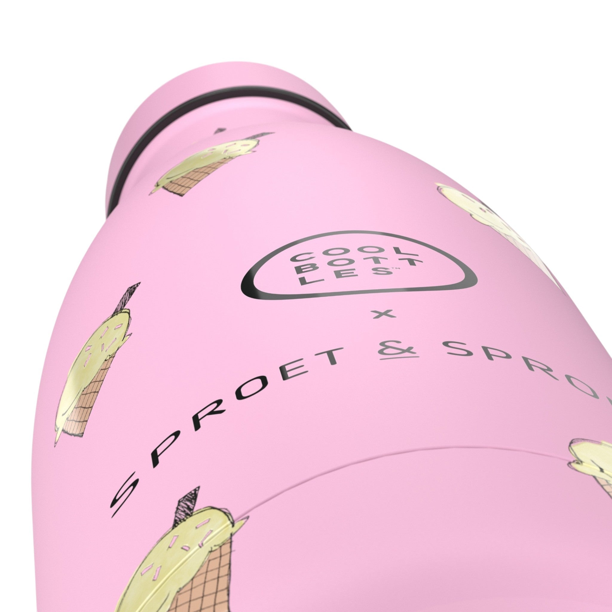 COOL BOTTLES Ανοξείδωτο παιδικό μπουκάλι Pink Scoop 350ml - Image 3