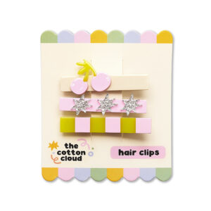The Cotton Cloud Σετ 3 κλιπ μαλλιών Cherry Pop +3 ετών