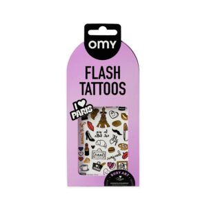 OMY Αυτοκόλλητα flash tattoos I love Paris