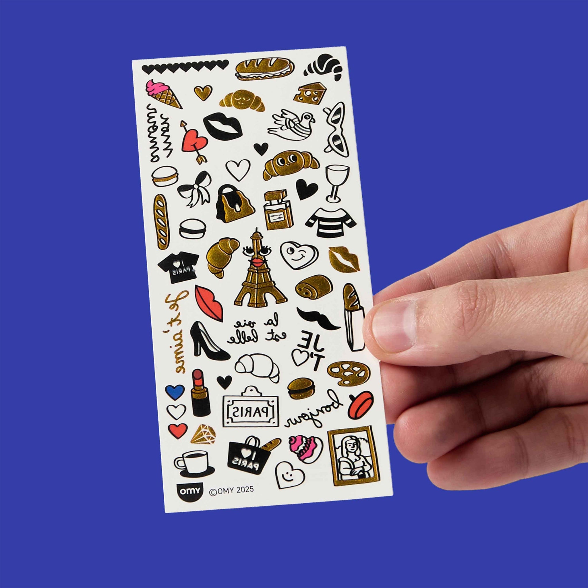 OMY Αυτοκόλλητα flash tattoos I love Paris - Image 2