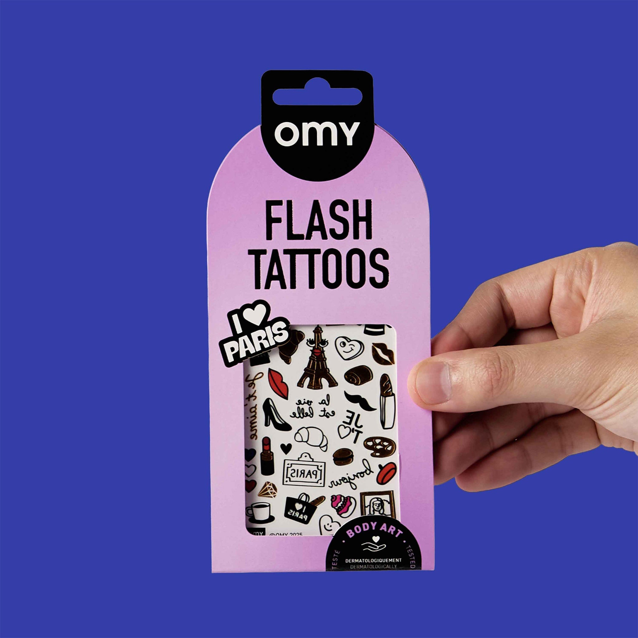 OMY Αυτοκόλλητα flash tattoos I love Paris - Image 3